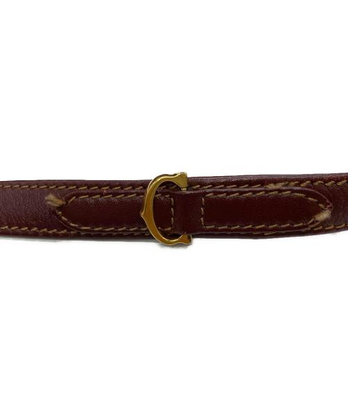 Cartier（カルティエ）Cartier (カルティエ) レザーバケットバッグ ボルドーの古着・服飾アイテム