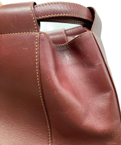 Cartier（カルティエ）Cartier (カルティエ) レザーバケットバッグ ボルドーの古着・服飾アイテム