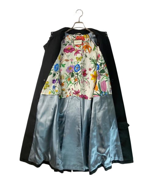 GUCCI（グッチ）GUCCI (グッチ) 花柄トレンチコート ブラック サイズ:48の古着・服飾アイテム