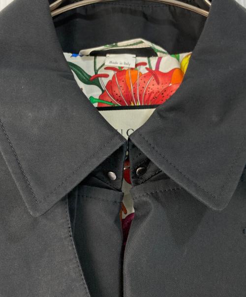 GUCCI（グッチ）GUCCI (グッチ) 花柄トレンチコート ブラック サイズ:48の古着・服飾アイテム