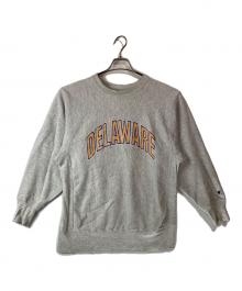 Champion（チャンピオン）の古着「カレッジロゴプリントリバースウィーブスウェット」｜グレー