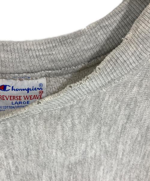 Champion（チャンピオン）Champion (チャンピオン) カレッジロゴプリントリバースウィーブスウェット グレー サイズ:LARGEの古着・服飾アイテム