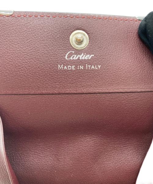 Cartier（カルティエ）Cartier (カルティエ) マストライン スクエアコインケース ボルドー×ブラックの古着・服飾アイテム