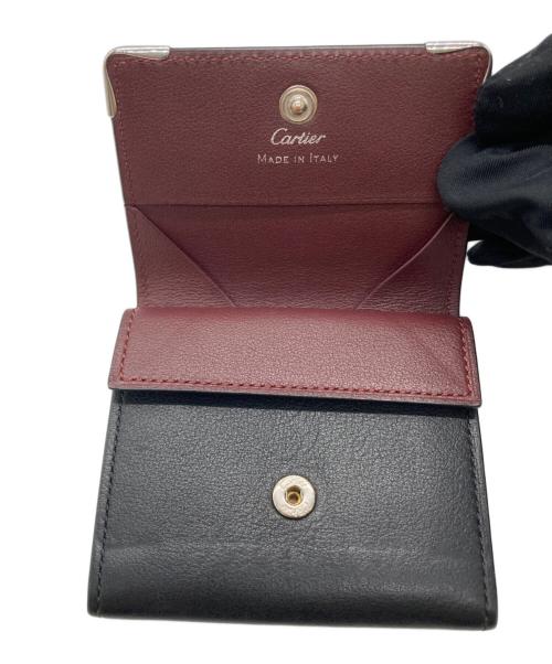 Cartier（カルティエ）Cartier (カルティエ) マストライン スクエアコインケース ボルドー×ブラックの古着・服飾アイテム