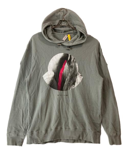 MONCLER GENIUS（モンクレール ジーニアス）MONCLER GENIUS (モンクレール ジーニアス) 1017 ALYX 9SM (テンセブンティーン アリクス ナインエスエム) Double Logo Hoodie グレー サイズ:Lの古着・服飾アイテム
