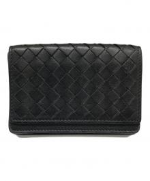 BOTTEGA VENETA（ボッテガベネタ）の古着「イントレチャートカードケース」｜ブラック