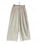 DEUXIEME CLASSE×EVERYDAY I LIKE.ドゥーズィエム クラス×エヴリデイ アイ ライク）の古着「ウールタックワイドパンツ」｜アイボリー