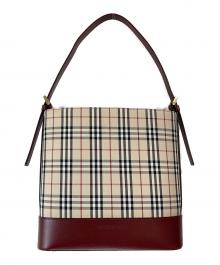BURBERRY（バーバリー）の古着「ノヴァチェックワンショルダーバッグ」｜ベージュ×ボルドー