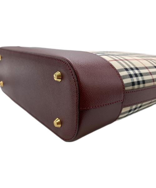 BURBERRY（バーバリー）BURBERRY (バーバリー) ノヴァチェックワンショルダーバッグ ベージュ×ボルドーの古着・服飾アイテム