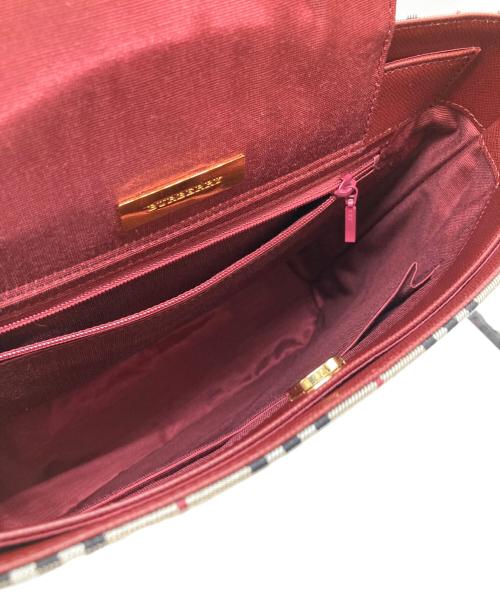 BURBERRY（バーバリー）BURBERRY (バーバリー) ノヴァチェックワンショルダーバッグ ベージュ×ボルドーの古着・服飾アイテム