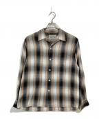 WACKO MARIAワコマリア）の古着「OMBRE CHECK OPEN COLLAR SHIRT/オンブレチェックオープンカラーシャツ」｜グレー×オレンジ