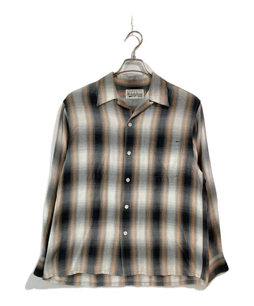 WACKO MARIA（ワコマリア）WACKO MARIA (ワコマリア) OMBRE CHECK OPEN COLLAR SHIRT/オンブレチェックオープンカラーシャツ グレー×オレンジ サイズ:Sの古着・服飾アイテム
