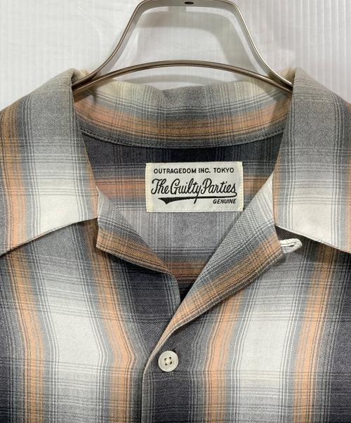 WACKO MARIA（ワコマリア）WACKO MARIA (ワコマリア) OMBRE CHECK OPEN COLLAR SHIRT/オンブレチェックオープンカラーシャツ グレー×オレンジ サイズ:Sの古着・服飾アイテム