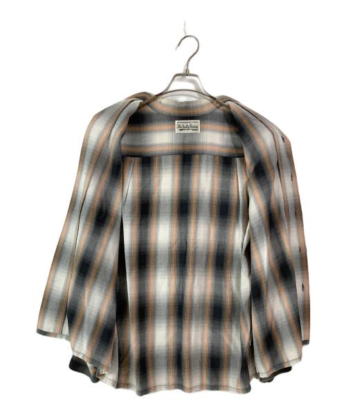 WACKO MARIA（ワコマリア）WACKO MARIA (ワコマリア) OMBRE CHECK OPEN COLLAR SHIRT/オンブレチェックオープンカラーシャツ グレー×オレンジ サイズ:Sの古着・服飾アイテム