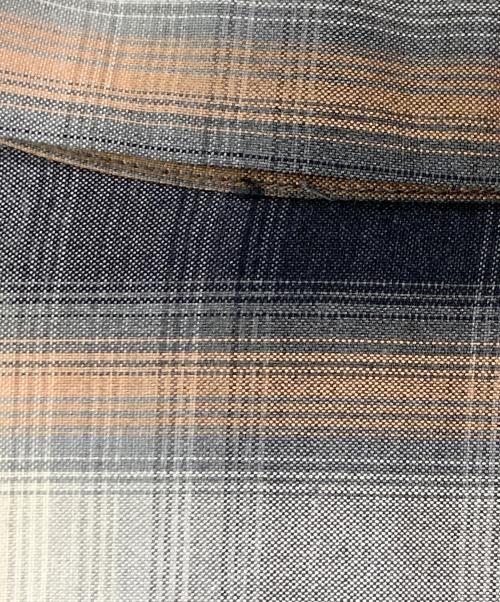 WACKO MARIA（ワコマリア）WACKO MARIA (ワコマリア) OMBRE CHECK OPEN COLLAR SHIRT/オンブレチェックオープンカラーシャツ グレー×オレンジ サイズ:Sの古着・服飾アイテム