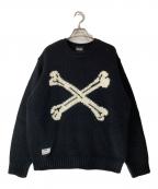 Schottショット）の古着「CROSS BONE KNIT クロスボーン ニット」｜ブラック