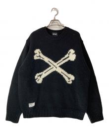 Schott（ショット）の古着「CROSS BONE KNIT クロスボーン ニット」｜ブラック