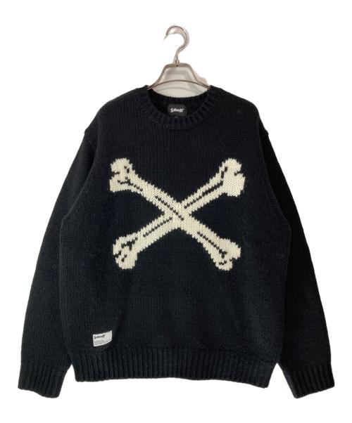 Schott（ショット）Schott (ショット) CROSS BONE KNIT クロスボーン ニット ブラック サイズ:Mの古着・服飾アイテム