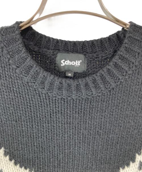 Schott（ショット）Schott (ショット) CROSS BONE KNIT クロスボーン ニット ブラック サイズ:Mの古着・服飾アイテム