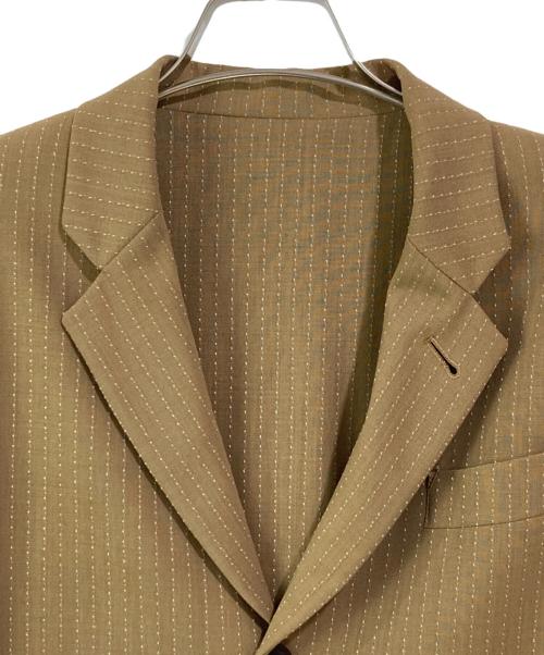Jean Paul Gaultier homme（ジャンポールゴルチェオム）Jean Paul GAULTIER HOMME (ジャンポールゴルチェオム) ステッチストライプ4Bジャケット ベージュ サイズ:48の古着・服飾アイテム