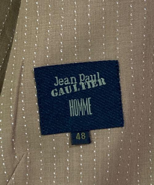 Jean Paul Gaultier homme（ジャンポールゴルチェオム）Jean Paul GAULTIER HOMME (ジャンポールゴルチェオム) ステッチストライプ4Bジャケット ベージュ サイズ:48の古着・服飾アイテム