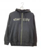 stussy×Leilowステューシー×レイロー）の古着「裏地サーマル総刺繍スカルパーカー」｜ブラック