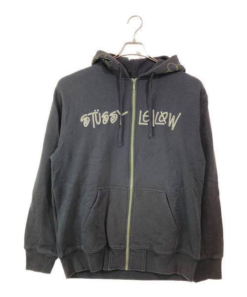 stussy（ステューシー）stussy (ステューシー) LEILOW (レイロー) 裏地サーマル総刺繍スカルパーカー ブラック サイズ:XLの古着・服飾アイテム