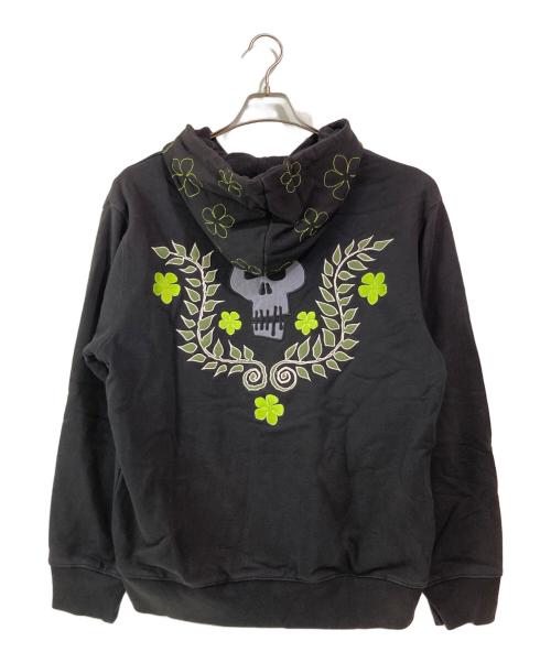 stussy（ステューシー）stussy (ステューシー) LEILOW (レイロー) 裏地サーマル総刺繍スカルパーカー ブラック サイズ:XLの古着・服飾アイテム