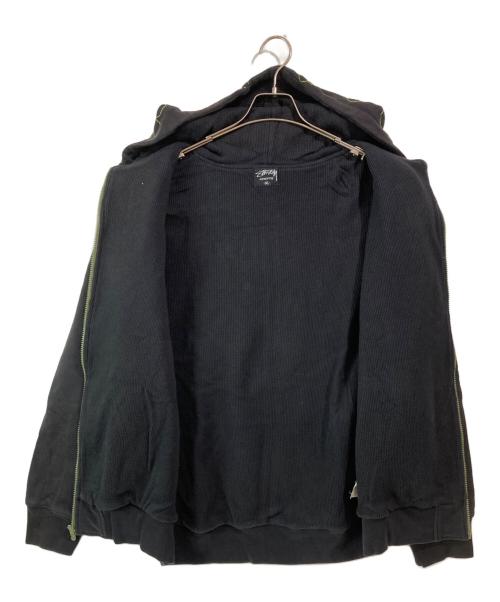 stussy（ステューシー）stussy (ステューシー) LEILOW (レイロー) 裏地サーマル総刺繍スカルパーカー ブラック サイズ:XLの古着・服飾アイテム