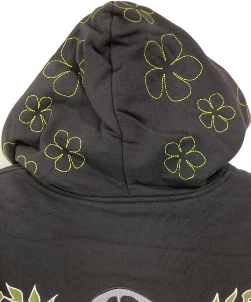 stussy（ステューシー）stussy (ステューシー) LEILOW (レイロー) 裏地サーマル総刺繍スカルパーカー ブラック サイズ:XLの古着・服飾アイテム