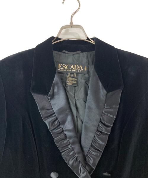 ESCADA（エスカーダ）ESCADA (エスカーダ) ベロア×サテンフリルセットアップ ブラック サイズ:42の古着・服飾アイテム