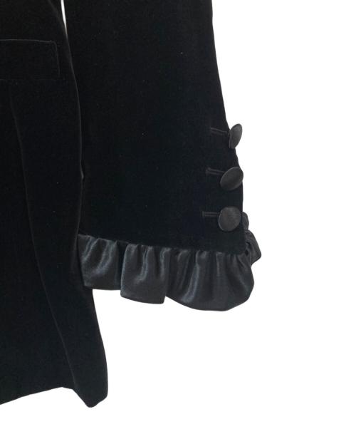 ESCADA（エスカーダ）ESCADA (エスカーダ) ベロア×サテンフリルセットアップ ブラック サイズ:42の古着・服飾アイテム