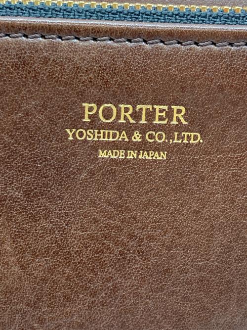 PORTER（ポーター）PORTER (ポーター) レザークラッチバッグ/CLERK POUCH ブラウンの古着・服飾アイテム