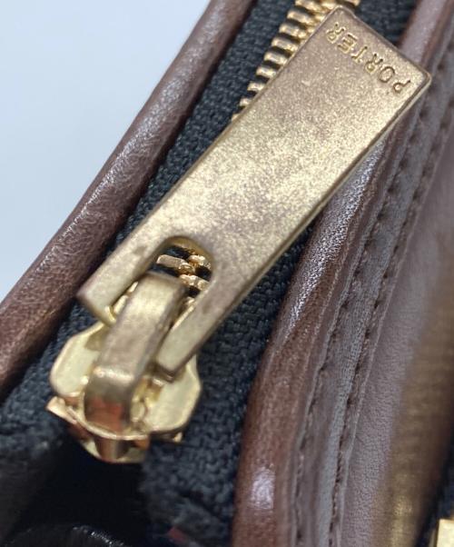 PORTER（ポーター）PORTER (ポーター) レザークラッチバッグ/CLERK POUCH ブラウンの古着・服飾アイテム