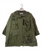 DIESELディーゼル）の古着「マルチポケットナイロンモッズコート」｜カーキ