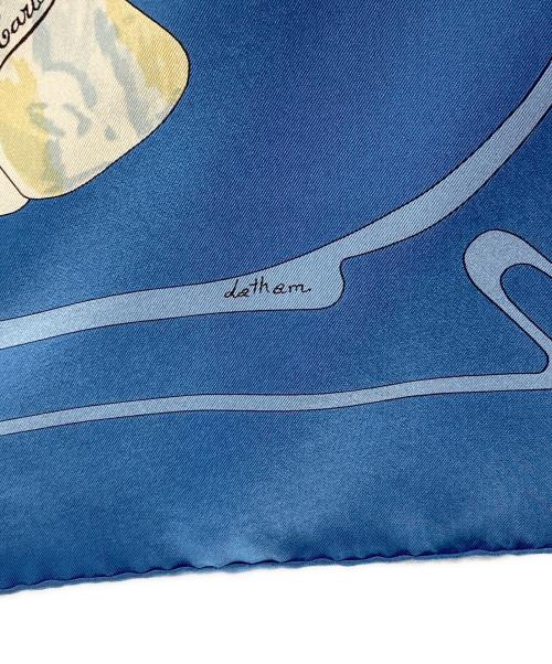 HERMES（エルメス）HERMES (エルメス) カレ90/CARNETS DE BAL 舞踏会の手帳 ブルーの古着・服飾アイテム
