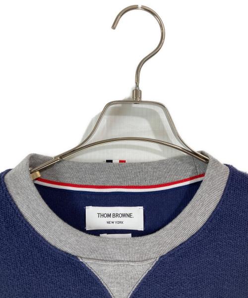 Thom Browne（トムブラウン）Thom Browne (トムブラウン) 2トーンパイルスウェット ネイビー×グレー サイズ:2の古着・服飾アイテム