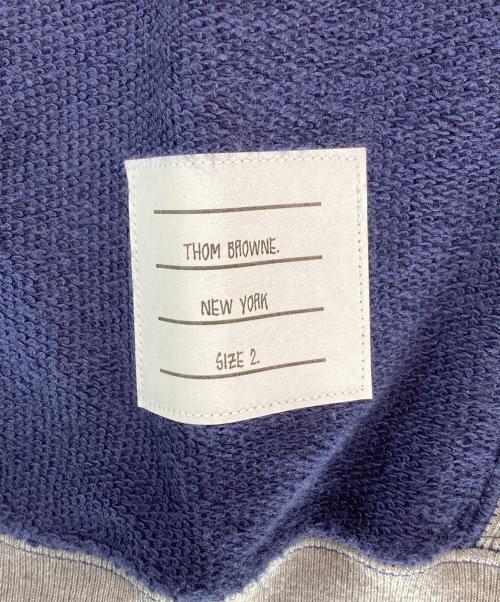 Thom Browne（トムブラウン）Thom Browne (トムブラウン) 2トーンパイルスウェット ネイビー×グレー サイズ:2の古着・服飾アイテム