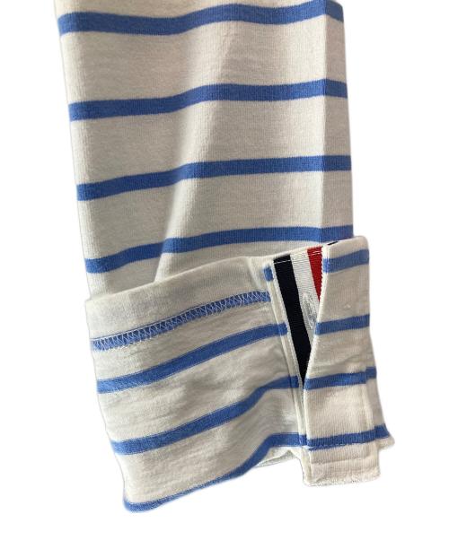 Thom Browne（トムブラウン）Thom Browne (トムブラウン) トリコロールボーダーヘンリーネックカットソー ホワイト×ブルー サイズ:2の古着・服飾アイテム