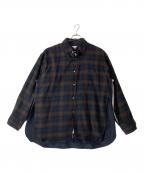 steinシュタイン）の古着「22AW OVERSIZED LAYERED FLANNEL SHIRT」｜ブラウン