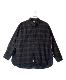 stein（シュタイン）の古着「22AW OVERSIZED LAYERED FLANNEL SHIRT」｜ブラウン