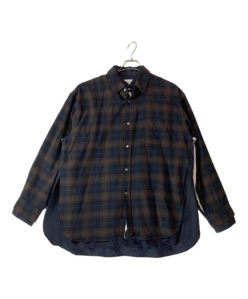 stein（シュタイン）stein (シュタイン) 22AW OVERSIZED LAYERED FLANNEL SHIRT ブラウン サイズ:Ｍの古着・服飾アイテム