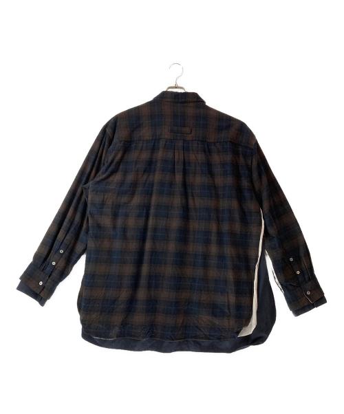 stein（シュタイン）stein (シュタイン) 22AW OVERSIZED LAYERED FLANNEL SHIRT ブラウン サイズ:Ｍの古着・服飾アイテム