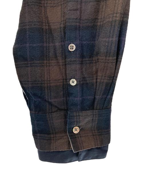 stein（シュタイン）stein (シュタイン) 22AW OVERSIZED LAYERED FLANNEL SHIRT ブラウン サイズ:Ｍの古着・服飾アイテム