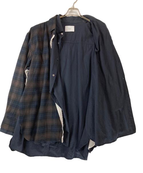 stein（シュタイン）stein (シュタイン) 22AW OVERSIZED LAYERED FLANNEL SHIRT ブラウン サイズ:Ｍの古着・服飾アイテム