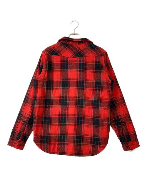 Pherrow's（フェローズ）Pherrow's (フェローズ) レースアップチェックシャツ レッド サイズ:Ｌの古着・服飾アイテム
