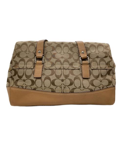 COACH（コーチ）COACH (コーチ) ハンプトンズ シグネチャー サッチェル ベージュの古着・服飾アイテム