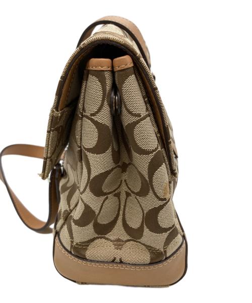 COACH（コーチ）COACH (コーチ) ハンプトンズ シグネチャー サッチェル ベージュの古着・服飾アイテム