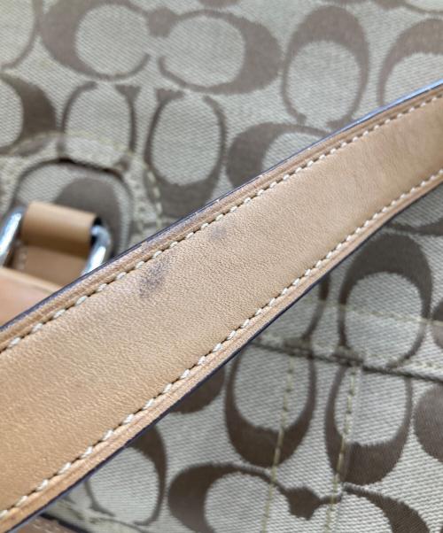 COACH（コーチ）COACH (コーチ) ハンプトンズ シグネチャー サッチェル ベージュの古着・服飾アイテム