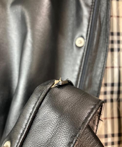 BURBERRY BLACK LABEL（バーバリーブラックレーベル）BURBERRY BLACK LABEL (バーバリーブラックレーベル) シープレザーコート ブラック サイズ:Mの古着・服飾アイテム